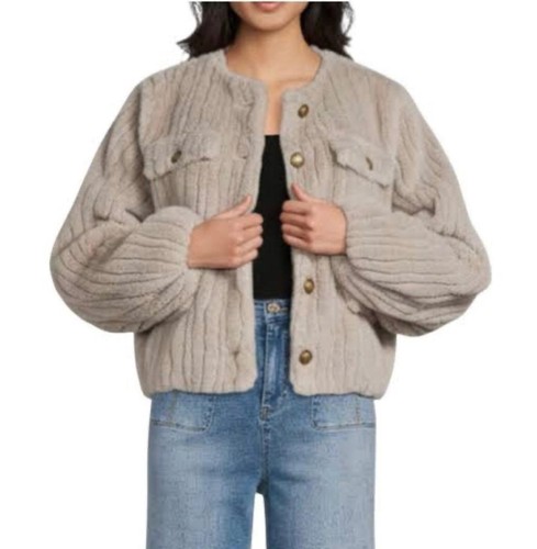 Loves faux fur round neck - a,